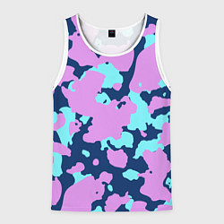Мужская майка без рукавов Паттерн с сиреневыми и голубыми пятнами