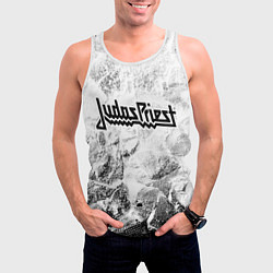 Майка-безрукавка мужская Judas Priest white graphite, цвет: 3D-белый — фото 2