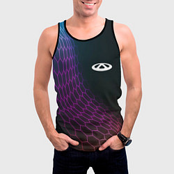 Майка-безрукавка мужская Chery neon hexagon, цвет: 3D-черный — фото 2