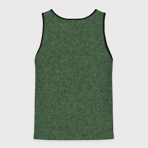 Мужская майка без рукавов Лесной зелёный однотонный текстурированный / 3D-Черный – фото 2