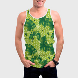 Майка-безрукавка мужская Виноградный паттерн, цвет: 3D-белый — фото 2