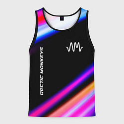 Майка-безрукавка мужская Arctic Monkeys neon rock lights, цвет: 3D-черный