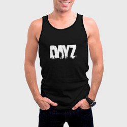 Майка-безрукавка мужская Dayz logo white, цвет: 3D-черный — фото 2