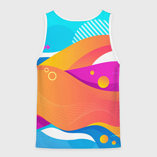 Мужская майка без рукавов Нарисованный кот Шлепа pop art / 3D-Белый – фото 2