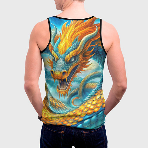 Мужская майка без рукавов Огромная змея / 3D-Черный – фото 4