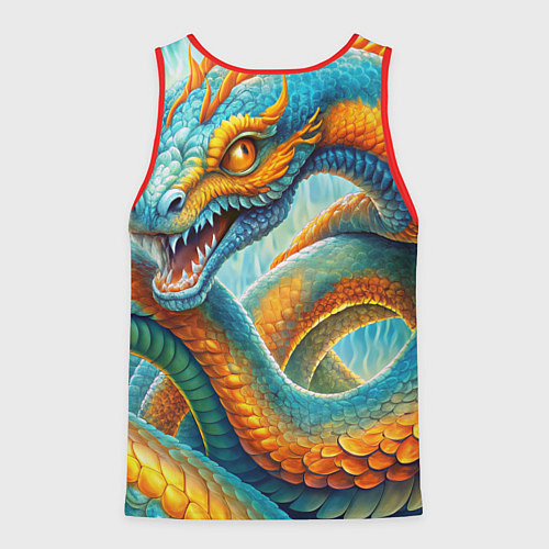 Мужская майка без рукавов Большая мифологическая змея / 3D-Красный – фото 2