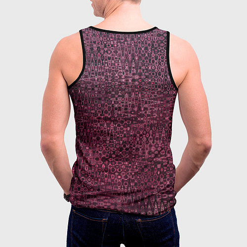 Мужская майка без рукавов Бордовая абстрактная рябь / 3D-Черный – фото 4