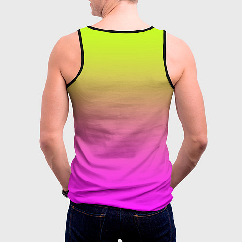 Мужская майка без рукавов Градиент яркий / 3D-Черный – фото 4