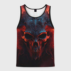 Майка-безрукавка мужская Demon skull with horns, цвет: 3D-черный