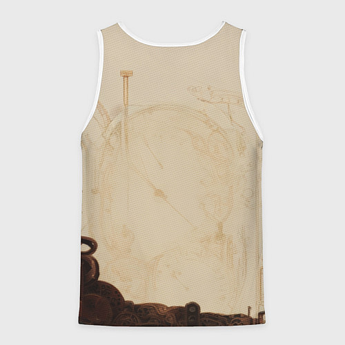 Мужская майка без рукавов Чумной доктор в бардовых одеяниях / 3D-Белый – фото 2