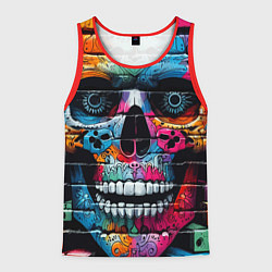 Майка-безрукавка мужская Crazy color skull - graffiti, цвет: 3D-красный
