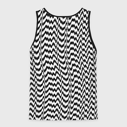 Мужская майка без рукавов Черно-белые кривые / 3D-Черный – фото 2