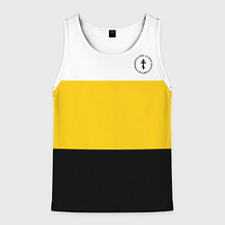 Мужская майка без рукавов За веру царя Николай II крест черный