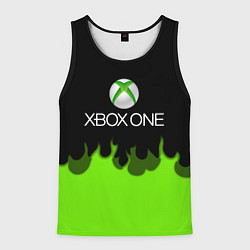 Майка-безрукавка мужская Xbox green fire, цвет: 3D-черный