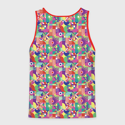 Мужская майка без рукавов Звезды и другие геометрические фигуры / 3D-Красный – фото 2