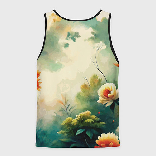 Мужская майка без рукавов Кот в кимоно в японском стиле / 3D-Черный – фото 2