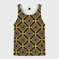 Майка-безрукавка мужская Греческий орнамент меандр, цвет: 3D-белый
