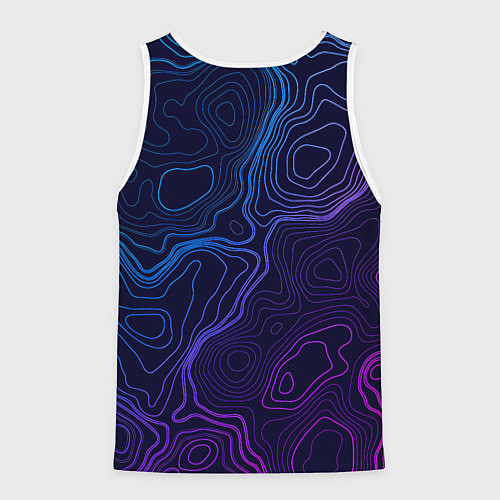 Мужская майка без рукавов Абстрактная топографическая карта / 3D-Белый – фото 2
