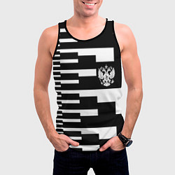 Майка-безрукавка мужская Россия геометрия, цвет: 3D-черный — фото 2