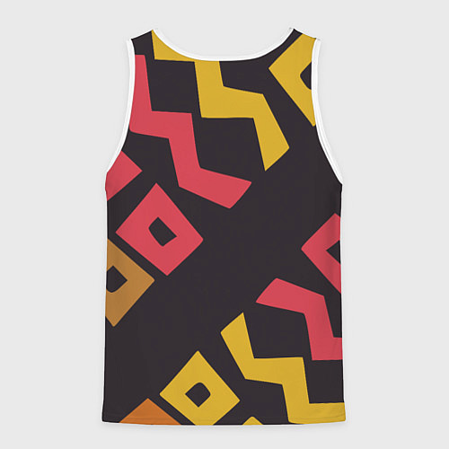 Мужская майка без рукавов Абстракция - этно мотивы / 3D-Белый – фото 2