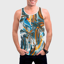 Майка-безрукавка мужская Иллюзия смешанных абстрактных красок, цвет: 3D-белый — фото 2