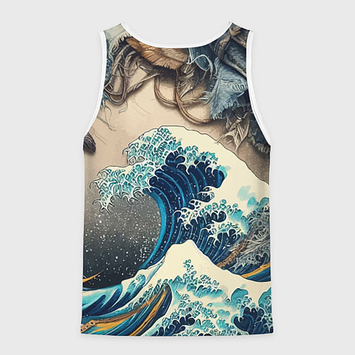 Мужская майка без рукавов Collage of all sorts of things and a wave / 3D-Белый – фото 2