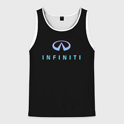 Майка-безрукавка мужская Infiniti logo neon, цвет: 3D-белый