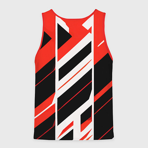 Мужская майка без рукавов Black and red stripes on a white background / 3D-Красный – фото 2