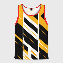 Мужская майка без рукавов Black and yellow stripes on a white background