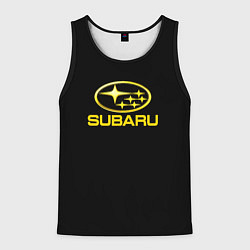 Мужская майка без рукавов Subaru logo yellow