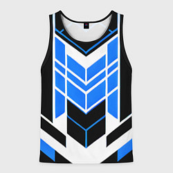 Мужская майка без рукавов Blue and black stripes on a white background
