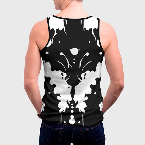 Мужская майка без рукавов Тест Роршаха - психоделика / 3D-Черный – фото 4