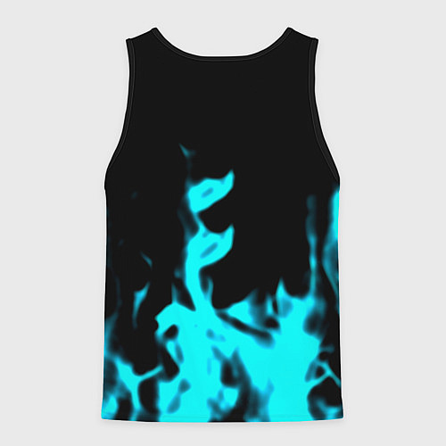 Мужская майка без рукавов Cyberpunk neon flame / 3D-Черный – фото 2