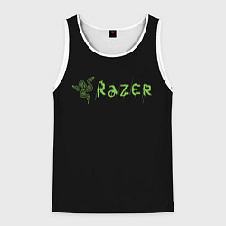 Майка-безрукавка мужская Razer brend steel, цвет: 3D-белый