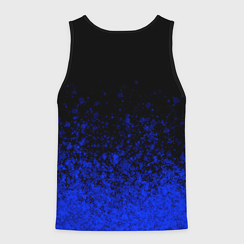 Мужская майка без рукавов Чёрный и ультрамарин абстрактный / 3D-Черный – фото 2