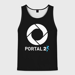 Майка-безрукавка мужская Portal2 logo game, цвет: 3D-черный