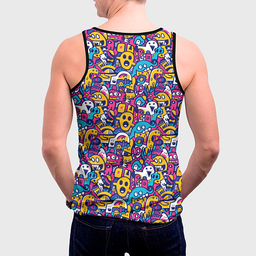 Мужская майка без рукавов Привидения весёлые / 3D-Черный – фото 4