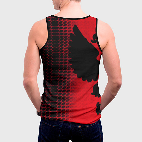 Мужская майка без рукавов Россия герб патриотический стиль / 3D-Черный – фото 4