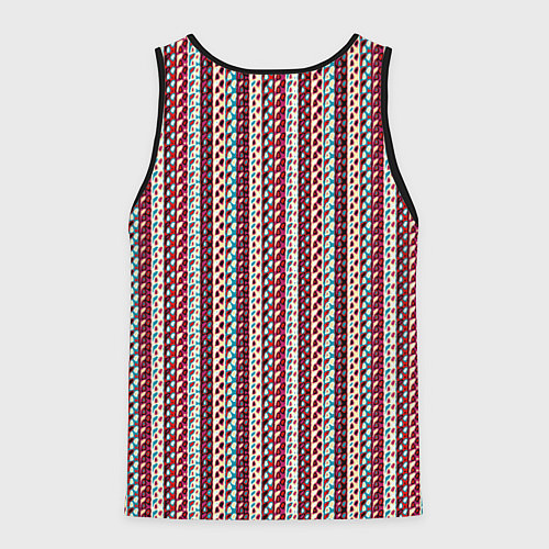 Мужская майка без рукавов Разноцветные полосы-узоры / 3D-Черный – фото 2