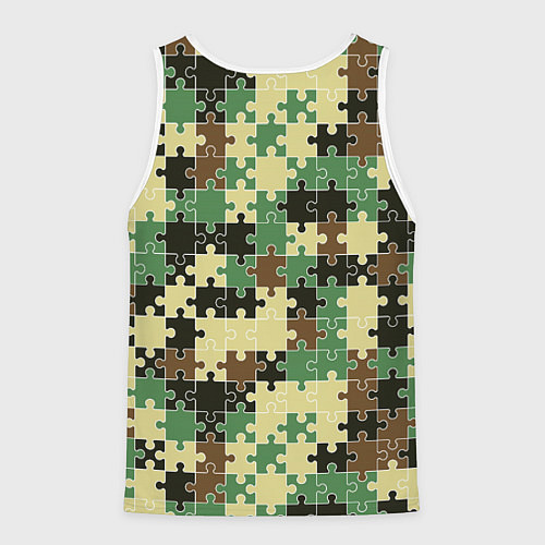 Мужская майка без рукавов Красочный камуфляжный пазл / 3D-Белый – фото 2