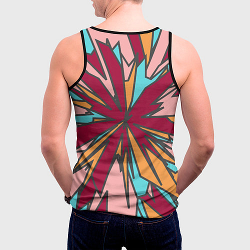 Мужская майка без рукавов Геометрический всплеск цвета / 3D-Черный – фото 4