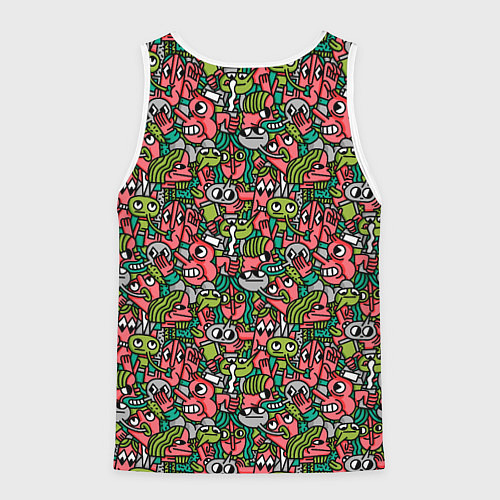 Мужская майка без рукавов Человечки с длинными носами / 3D-Белый – фото 2