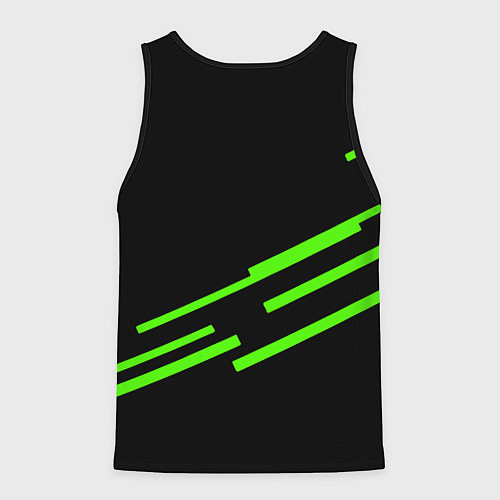Мужская майка без рукавов Razer line green / 3D-Черный – фото 2