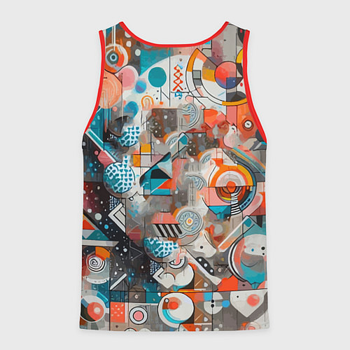 Мужская майка без рукавов Лицо прекрасной девушки - граффити / 3D-Красный – фото 2