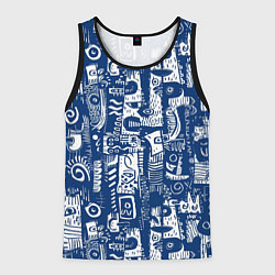 Майка-безрукавка мужская Маски туземные абстракция, цвет: 3D-черный