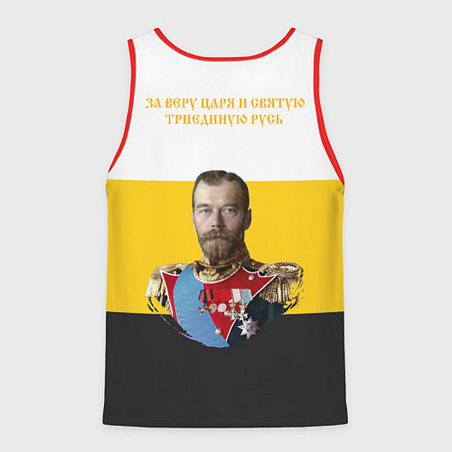 Мужская майка без рукавов За веру царя и святую триединую Русь Крест желтый / 3D-Красный – фото 2