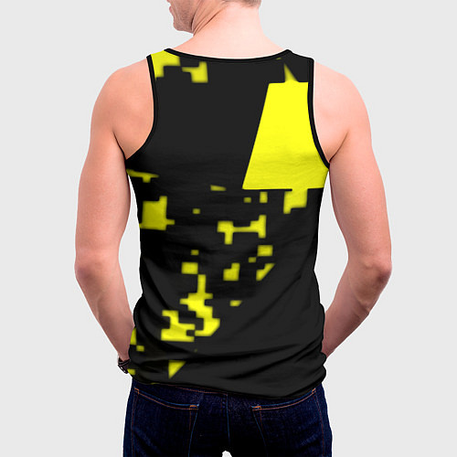Мужская майка без рукавов Россия имперский стиль пиксели / 3D-Черный – фото 4
