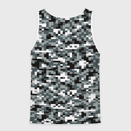 Мужская майка без рукавов Камуфляжные пиксели текстура / 3D-Белый – фото 2