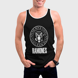 Майка-безрукавка мужская Ramones rock logo, цвет: 3D-белый — фото 2