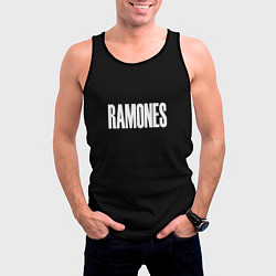 Майка-безрукавка мужская Ramones white logo, цвет: 3D-черный — фото 2